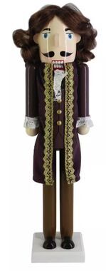 Wooden Christmas Nutcracker,16", WHITE FORMAL GENTLEMAN IN GOLD & PURPLE,Ashland